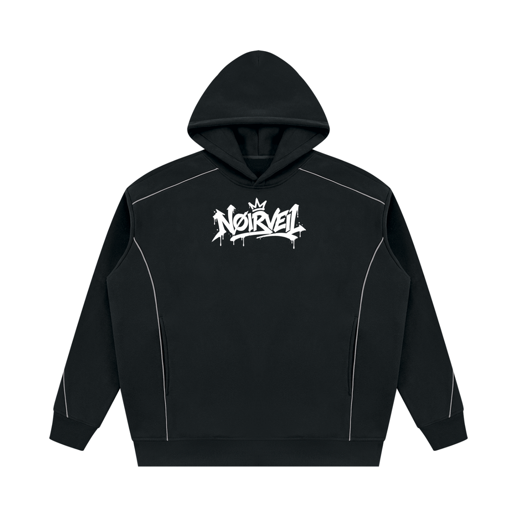 Unisex Oversized Piping Fleece Hoodie