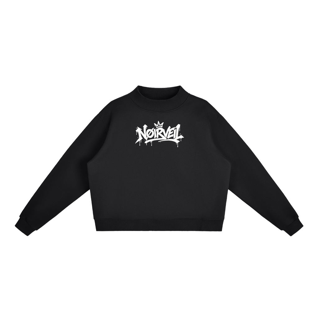 Essential Fleece Mock-Neck Crew Sweatshirt