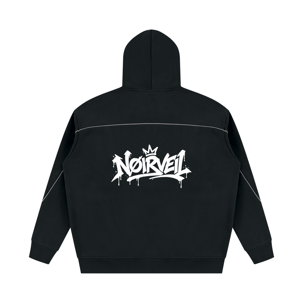 Unisex Oversized Piping Fleece Hoodie
