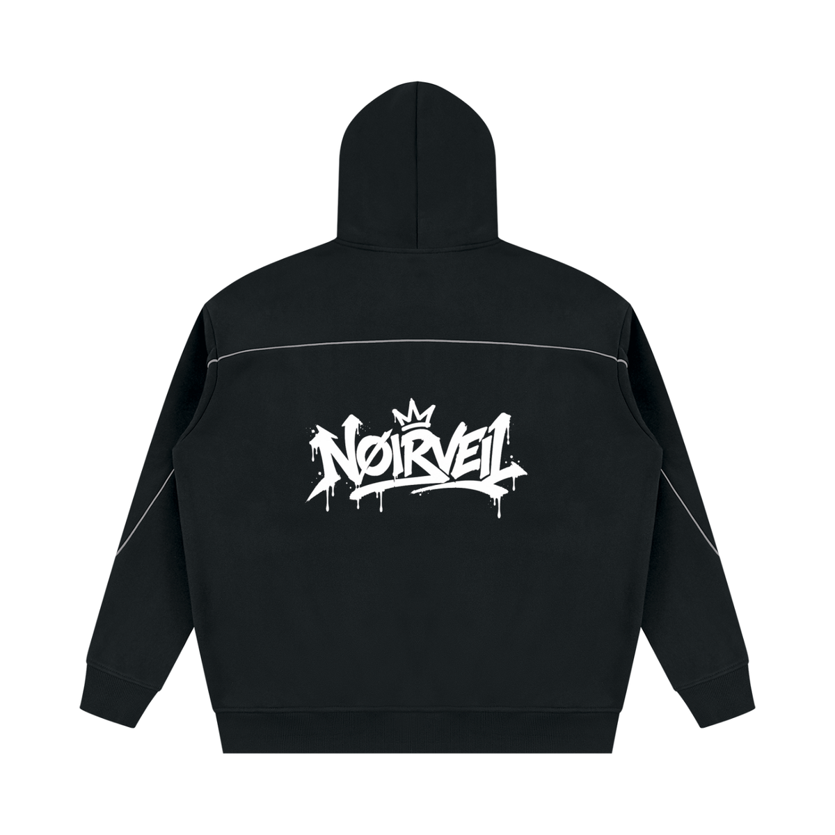 Unisex Oversized Piping Fleece Hoodie