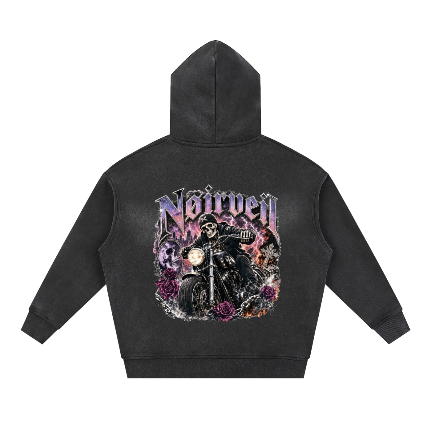 Sunfade Two-way Zipper Boxy Fleece Hoodie